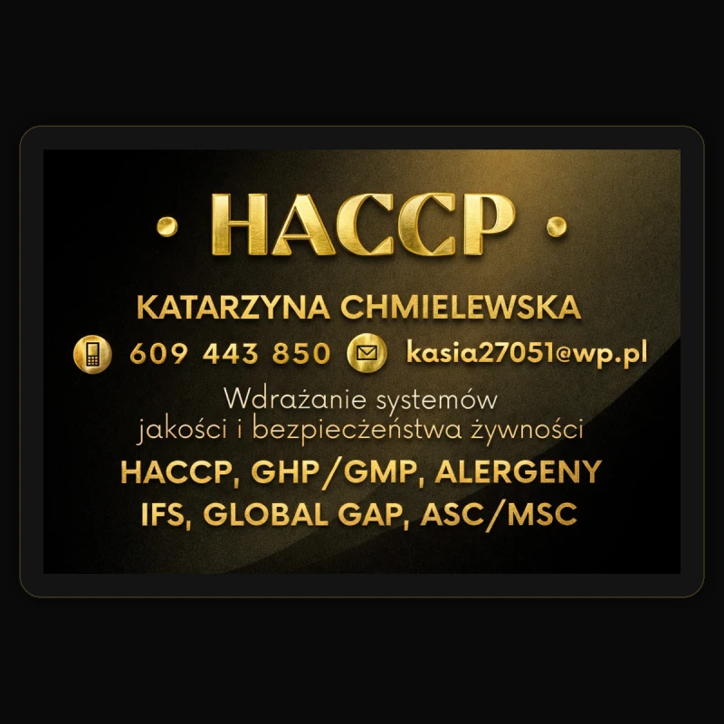 HACCP, GHPGMP, RHD, GLOBALG.A.P.  dokumentacja dla rolników i producentów żywności