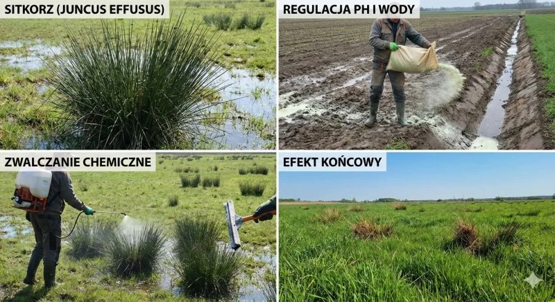 Walka z sitkorzem na łąkach